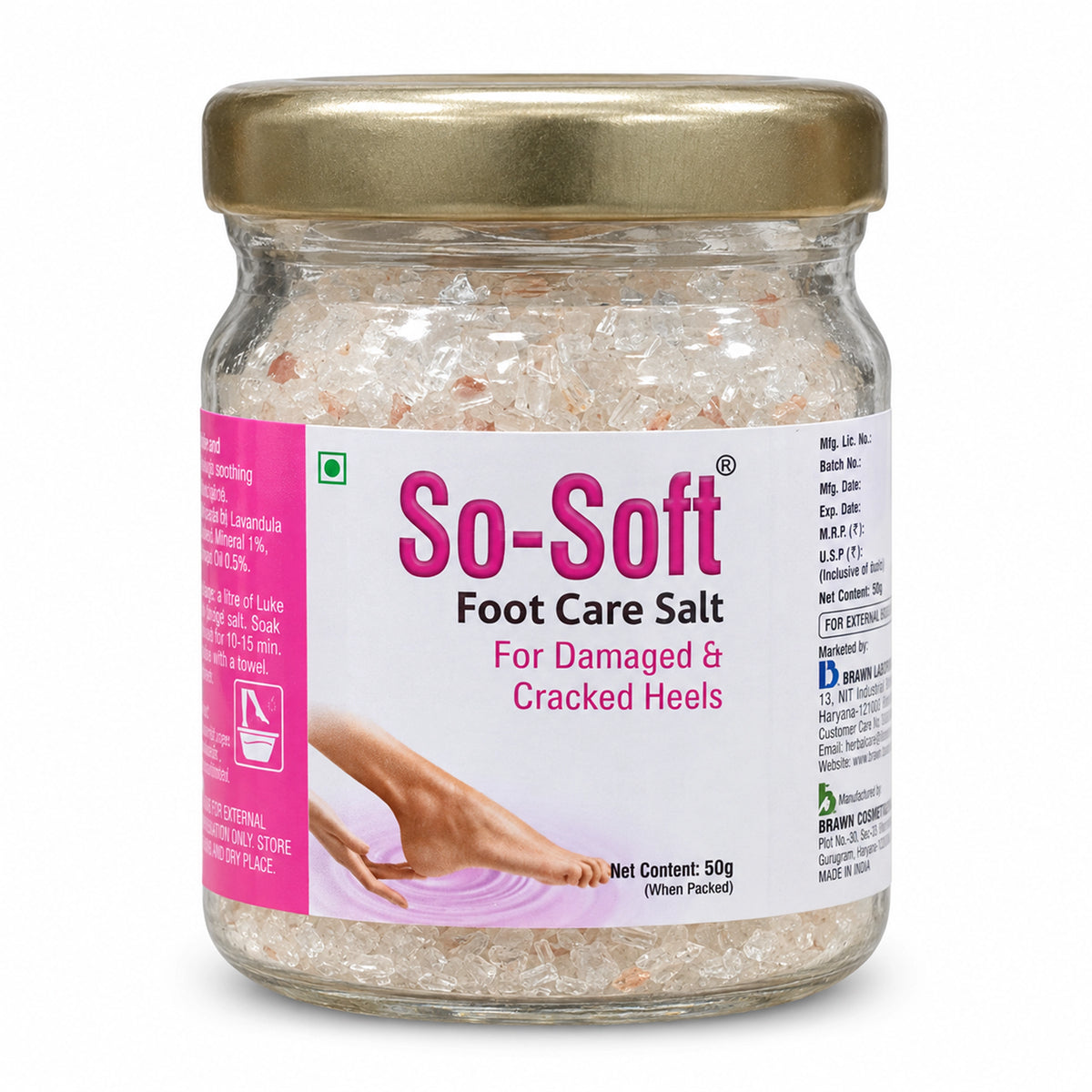 So-Soft Foot Care Salt for Cracked Heels & Muscle Relief - 50gm