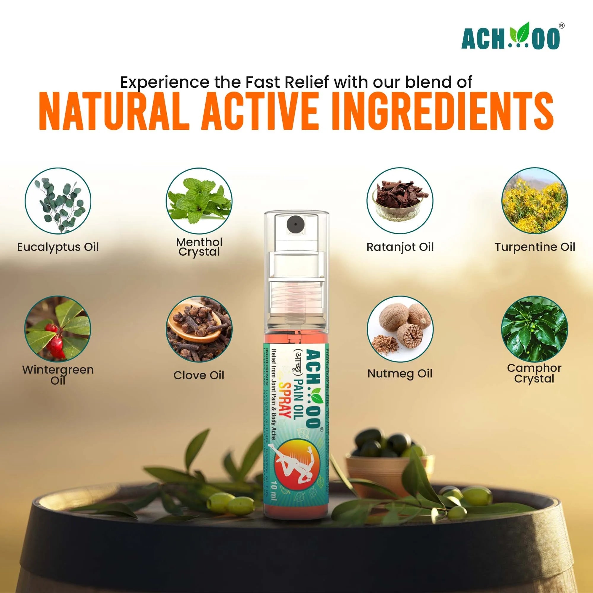 Achoo pain relief spray ingredients