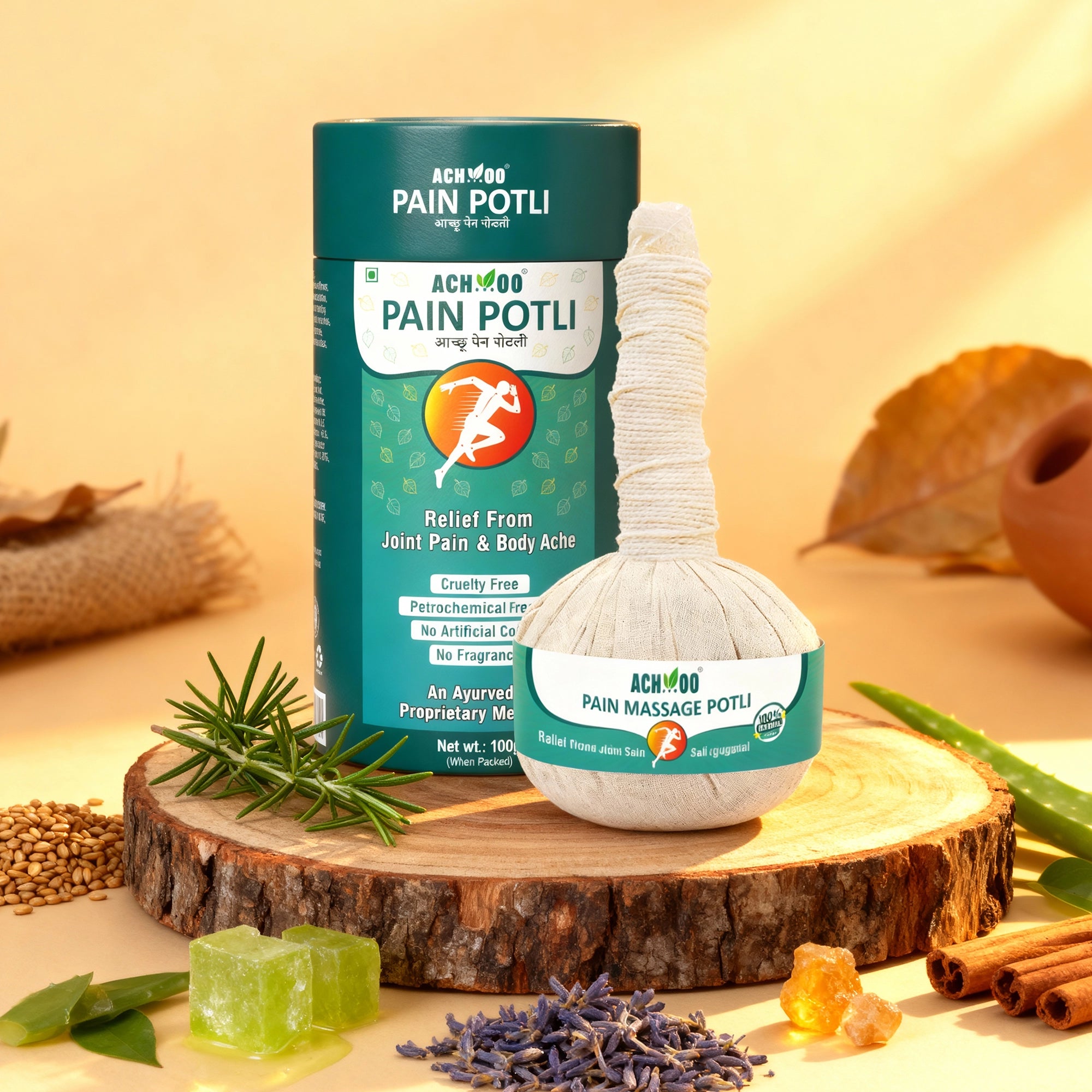 Achoo Pain Massage Potli - 100% Ayurvedic Herbal Healing