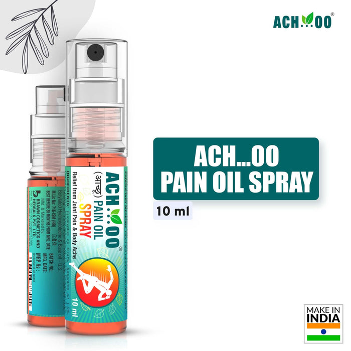 ACHOO Fast Pain Relief Spray | Suitable for Back, Muscle, Joint & Knee Pain | Suitable for Sports & Gym related injuries- 10ml