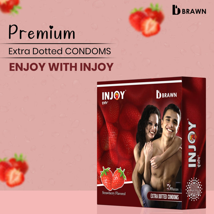 INJOY Flavoured Premium Extra Thin Condoms 75's with 1600 Super Dots, Enjoy with Injoy