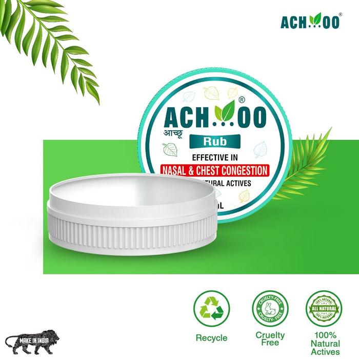 ACHOO Herbal Rub (9ml) for Nasal and Chest Congestion | Relief From Cold, Cough & Blocked Nose