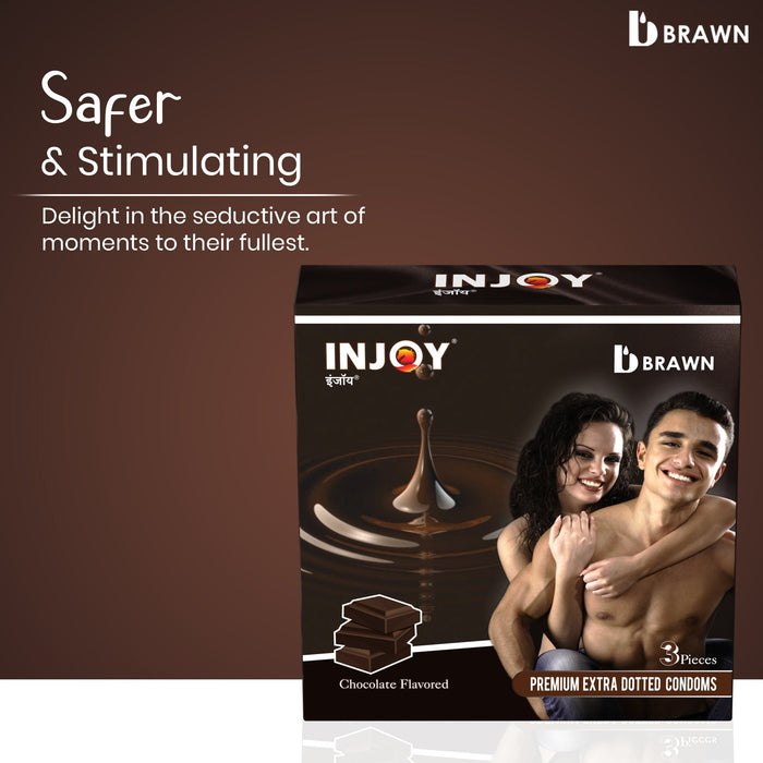 INJOY Flavoured Premium Extra Thin Condoms 75's with 1600 Super Dots, Enjoy with Injoy