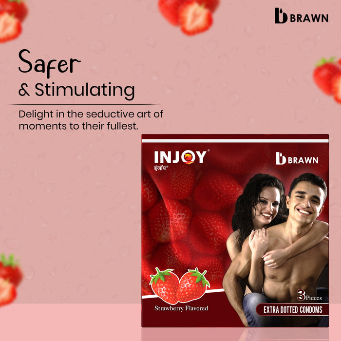 INJOY Flavoured Premium Extra Thin Condoms 45's with 1600 Super Dots, Enjoy with Injoy